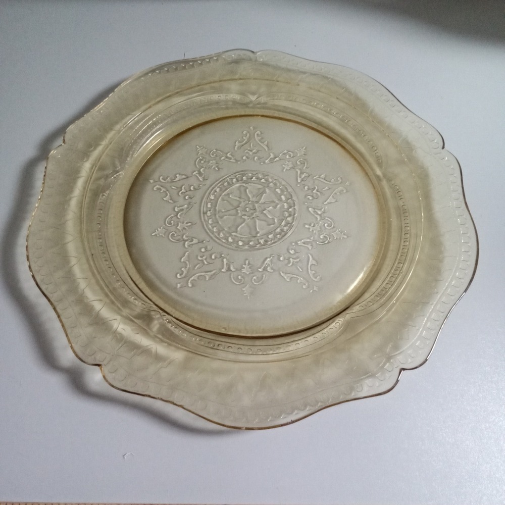 Federal Glass Patrician Spoke Amber Depression Glass Dinner Plate 1933-1937